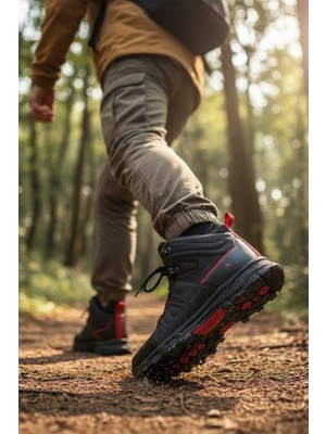 Enoch Erkek Siyah Kırmızı Waterproof Yüksek Bilekli Outdoor Trekking ve Doğa Botu