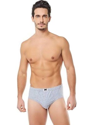 Tutku Erkek Gri 3'lü Paket Pamuklu Penye  Külot-Gri-5