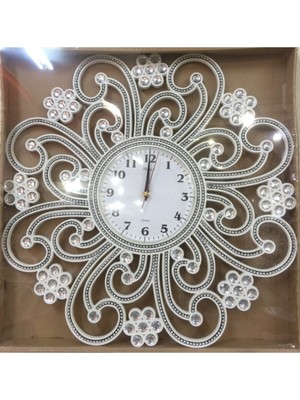 PremiumPort Büyük Boy Taşlı Modern Duvar Saati, Şık ve Zarif Tasarım, 50 Cm.