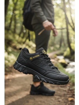 Enoch Erkek Siyah Su Geçirmez Outdoor Trekking ve Dağ Yürüyüş Ayakkabısı