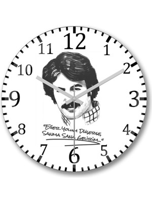 PremiumPort Ferdi Tayfur Temalı Duvar Saati, Bombeli Gerçek Cam Tasarımı