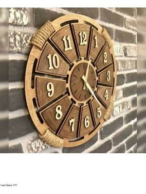 PremiumPort Modern Mdf Hasırlı Duvar Saati 50X50, Şık ve Fonksiyonel Tasarım