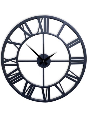 PremiumPort Şık Ferforje Duvar Saati, Siyah, 55CM, 3 Boyut, Sessiz ve Kaliteli Tasarım