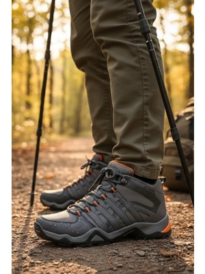 Enoch Erkek Füme Turuncu Su Geçirmez Outdoor Trekking ve Doğa Yürüyüş Botu
