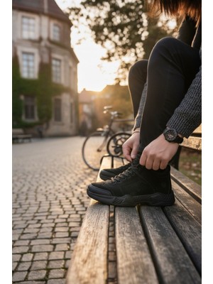 Enoch Erkek Siyah Su Geçirmez Günlük Outdoor Trekking ve Şehir Ayakkabısı