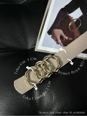 Fiori Birleşik Halka Tokalı Leopar Kadın Pantolon Kemeri, Ceket Kemeri, Elbise Kemeri, Gömlek Kemeri