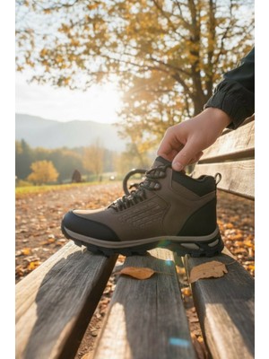 Enoch Erkek Kahve Siyah  Waterproof Outdoor Trekking ve Doğa Yürüyüş Botu