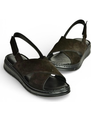 Fox Shoes Y555531102 Siyah Hakiki Deri Süet Kadın Sandalet