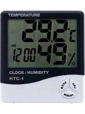 PremiumPort Dijital Termometre Nem Ölçer Masa Saati Alarm, Çok Fonksiyonlu Cihaz