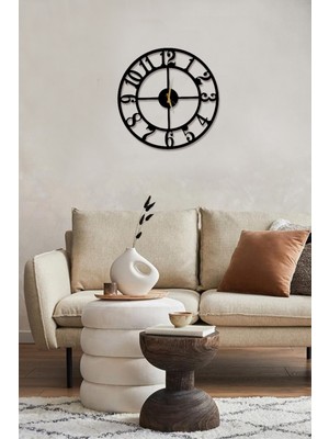 PremiumPort Şık 40X40CM Ahşap Dekoratif Duvar Saati, Modern Tasarım