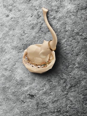 İkizler Ikizler Ikizler 2 Adet Modern Yüzük Tutucu - Fil Şeklinde