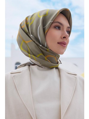 Belli Twill Ipek Eşarp - 4113-34 Yağ Yeşili