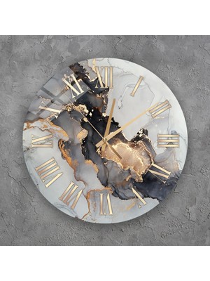 PremiumPort Şık ve Modern 36X36 cm Cam Duvar Saati, Salon Dekorunu Tamamlar