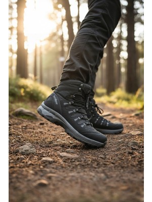 Enoch Erkek Siyah Su Geçirmez Outdoor Trekking ve Profesyonel Dağcı Botu