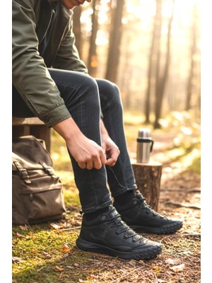Enoch Erkek Siyah Su Geçirmez Outdoor Trekking ve Şehir Yürüyüş Ayakkabısı