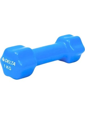 Feyza Design Turkuaz Renkli 1 kg Pvc Kaplamalı Demir Dambıl Seti