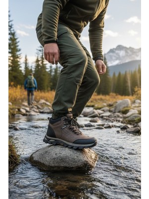 Enoch Erkek Kahve Siyah  Waterproof Outdoor Trekking ve Doğa Yürüyüş Botu