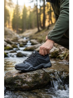 Enoch Erkek Füme Gri Waterproof Outdoor Hiking Trekking ve Doğa Ayakkabısı
