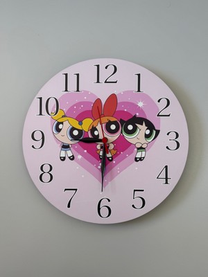 PremiumPort Çocuk Odası Dekoratif Ahşap Baskılı Duvar Saati 30X30