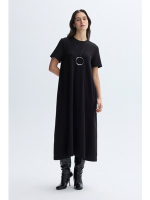 MUDO A Form Kısa Kollu Uzun Elbise