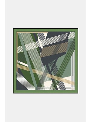 Vakko Twill Ipek Eşarp - 40804 - Yeşil Ekru