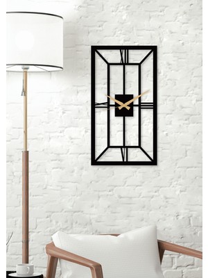 PremiumPort Şık Siyah Metal Duvar Saati, 70X39 Cm, Ev ve Ofis Dekoru, Hediye Seçeneği