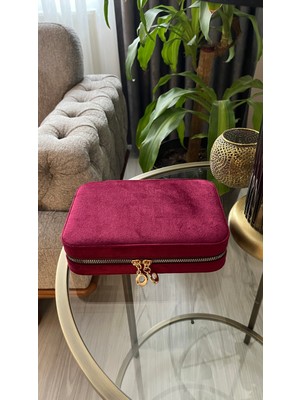 Elissydesign Kadife Takı Kutusu Fermuarlı Şık Tasarım Çok Amaçlı