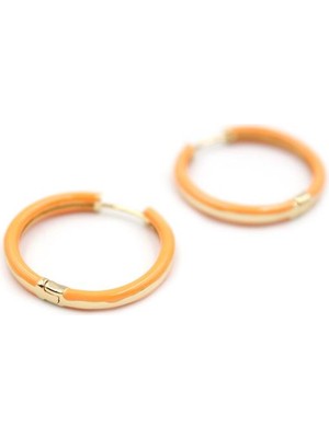 Vexor Mineli Halka Küpe - Turuncu