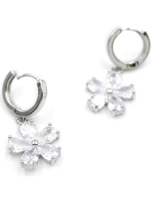 Vexor Çiçek Küpe - Beyaz