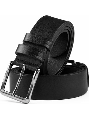 Deepsea Siyah Hakiki Deri Büyük Beden Erkek Kemer Kısaltılabilir Nikel Tokalı 2602671
