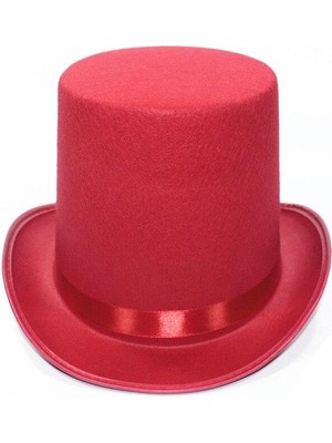 Değirmen Grup Kırmızı Fötr Şapka Sihirbaz Şapkası