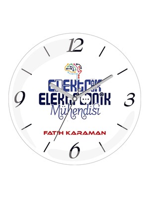 PremiumPort Kişiye Özel Çap 30 Gerçek Cam Duvar Saati, Elektrik ve Elektronik Mühendisliği Tasarımı