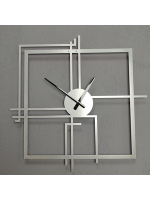PremiumPort Modern Kare Metal Duvar Saati, 70X70 Cm, Şık ve Zarif Tasarım