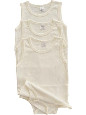 Miyakidsworld Unisex Çocuk Beyaz 4 Adet (3-4 -5-6 Yaş) Yazlık Çıtçıtlı Body Büyük Boy