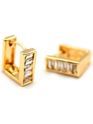 Vexor Baget Taşlı Küpe - Altın