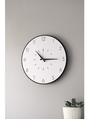 PremiumPort Modern Beyaz Ahşap Duvar Saati 48X48 Cm, Şık ve Zarif Dekorasyon Parçası