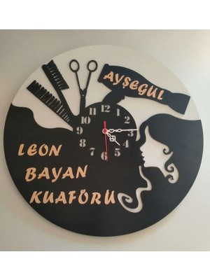 PremiumPort Kişiye Özel Güzellik Merkezi Duvar Saati, 3+3 Mdf Tasarım