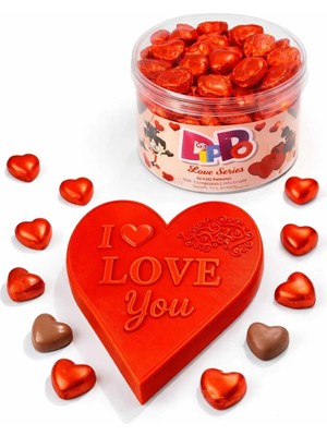 GezegenX Dippo Kalp Kokolin Çikolata, 15'li Nostaljik Özel Tasarım Kalpli Çikolata Kutusu