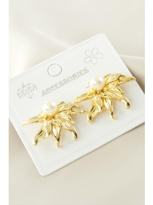 Marsilyan Ay Çiçeği Metal Küpe