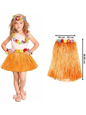 Değirmen Grup Hawaii Hula Eteği Turuncu Renk 40 cm