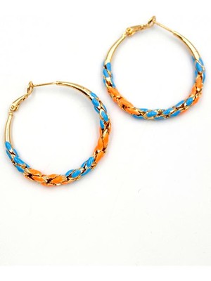 Vexor Mineli Halka Küpe - Turuncu