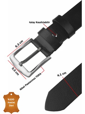 DeepSEA Siyah %100 Hakiki Deri Kemer – Kısaltılabilir Spor Kot & Günlük Kemer 2602661