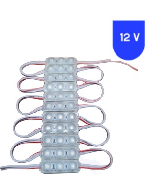Powerr Led Aydınlatma 20 Adet 12 Volt 1.5 Watt Mini 3 Lensli Beyaz 2835 Smd LED Modül IP65