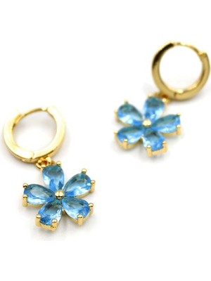 Vexor Çiçek Küpe - Mavi