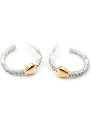 Vexor Kalp Halka Küpe - Gümüş