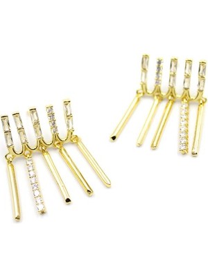 Vexor Taş Sallantılı Küpe - Altın