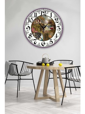 PremiumPort Retro Stil Duvar Saati, 35X35 Cm, Şık ve Modern Dekorasyon Aksesuarı