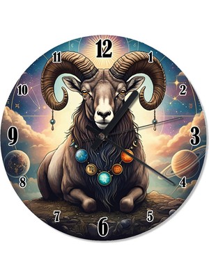 PremiumPort Büyülü Keçi Figürlü Modern Duvar Saati, Şık ve Şaşırtıcı Tasarım