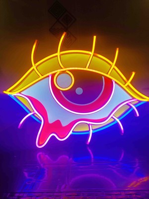 Kamer Neon LED Işıklı Pop Art Sanatsal Göz