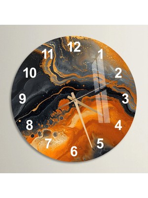 PremiumPort Şık 36X36 cm Cam Duvar Saati, Salon Dekorasyonuna Uygun Tasarım